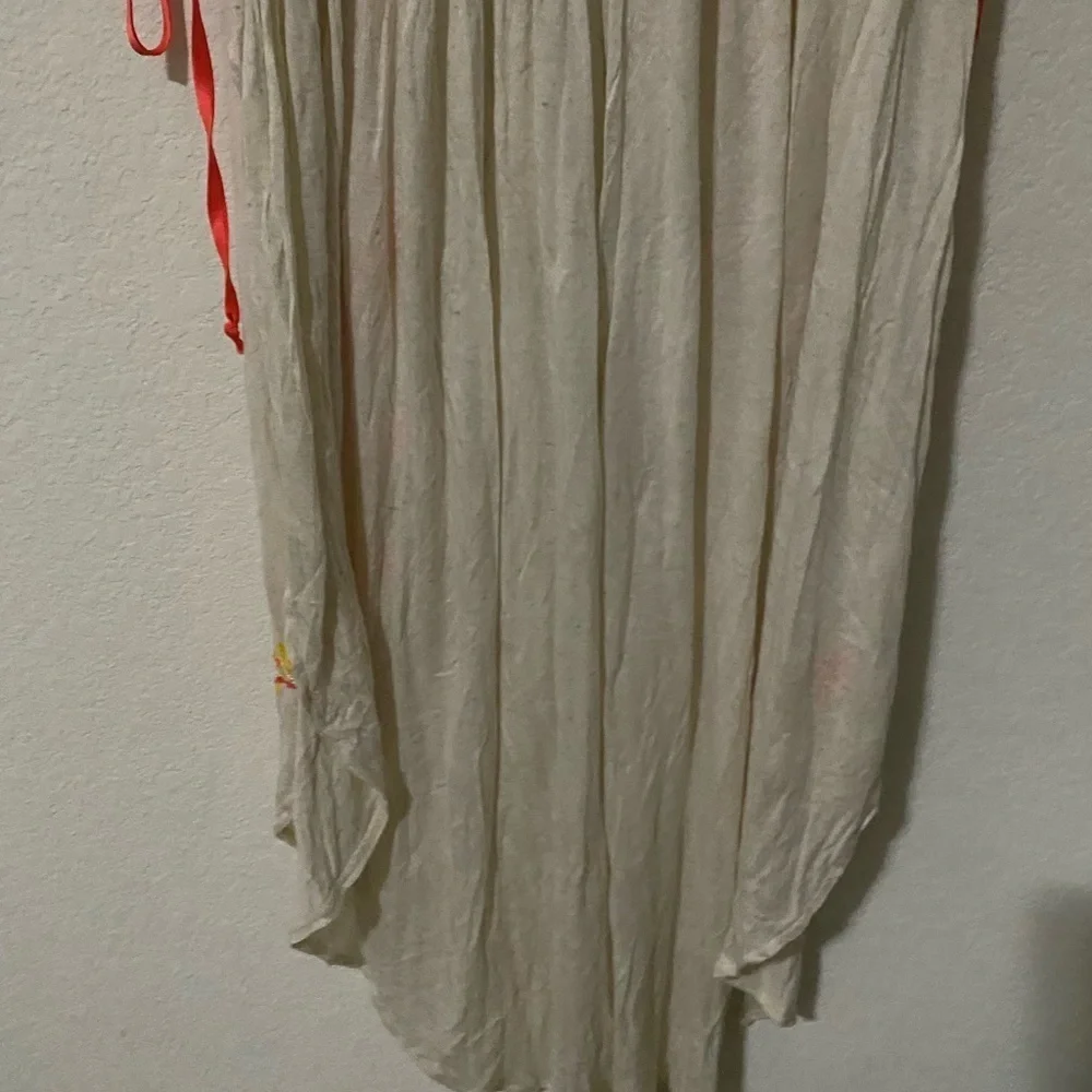 Free People Summer Lovin Embroidered Asymmetrical Boho Tunic Top Dress Size XS